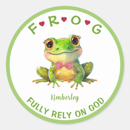 神パーソナライズされたカエルに完全に依存 ラウンドシール (正面)