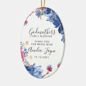 神パーソナライズされた母バプテスマ贈り物 セラミックオーナメント (左)