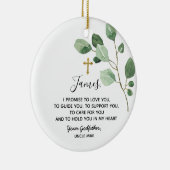 神パーソナライズされた父が神に誓う セラミックオーナメント (右)