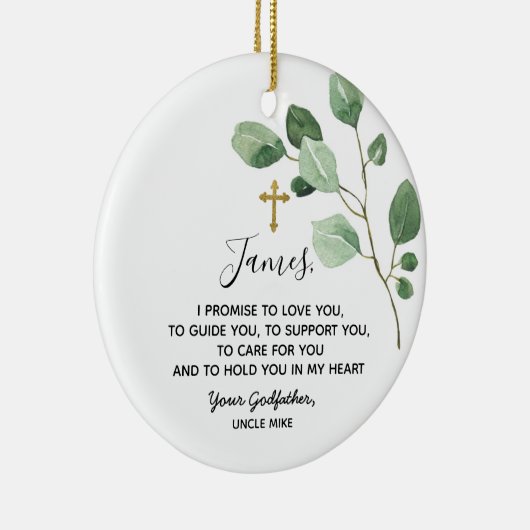 神パーソナライズされた父が神に誓う セラミックオーナメント (右)