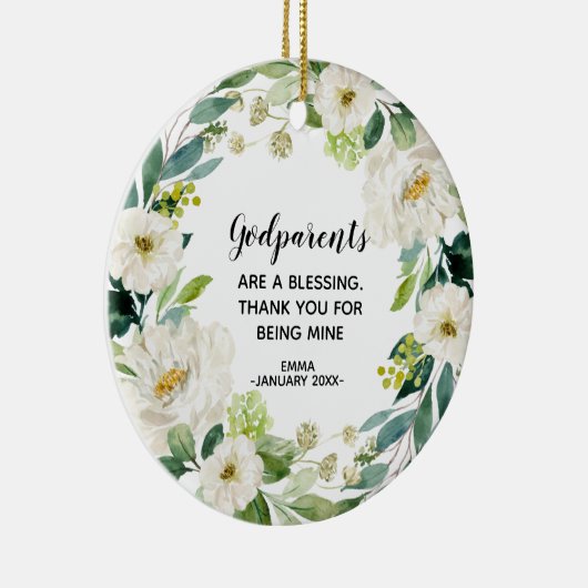 神パーソナライズされた父母の飾り セラミックオーナメント (右)