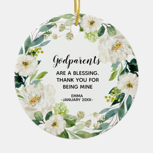 神パーソナライズされた父母の飾り セラミックオーナメント (正面)