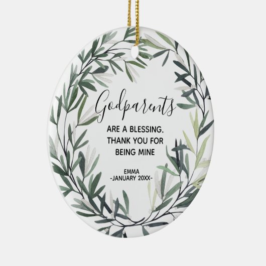 神パーソナライズされた父母の飾り セラミックオーナメント (右)