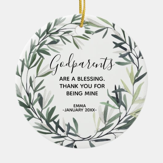 神パーソナライズされた父母の飾り セラミックオーナメント (正面)