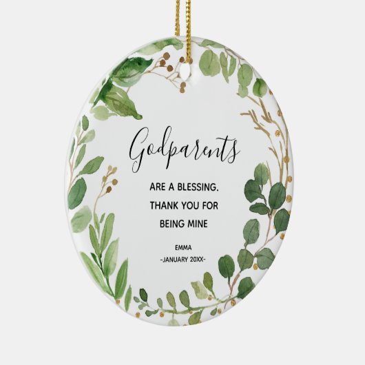 神パーソナライズされた父母クリスマス飾り セラミックオーナメント (右)