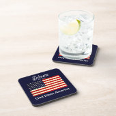 神パーソナライズされた祝福アメリカ国旗のコースター コースター (右側)