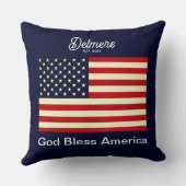 神パーソナライズされた祝福アメリカ国旗装飾用クッション クッション (裏面)