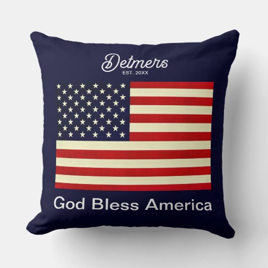 神パーソナライズされた祝福アメリカ国旗装飾用クッション クッション (正面)