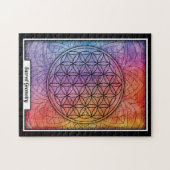 神パーソナライズされた聖な幾何学の花 ジグソーパズル (横)