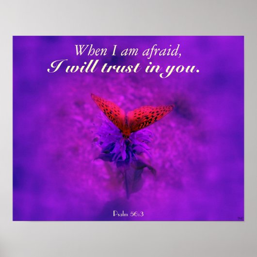 神パープルバタフライクリスチャンへの信頼のポスター ポスター (正面)