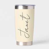 神ヒマワリと蝶と共パーソナライズされたに 保温保冷タンブラー (左面)