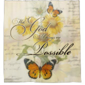 神ヒマワリと蝶 シャワーカーテン (正面)