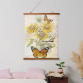 神ヒマワリと蝶 吊り下げ型タペストリー (寝室)