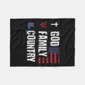 神ファミリーカントリー愛国的退役軍人兵士メモール フリースブランケット (正面(横))