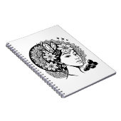 神フェミニン曼荼羅アートフローラクリスタル女神 ノートブック (右側)