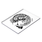 神フェミニン曼荼羅アートフローラクリスタル女神 ノートブック (左側)