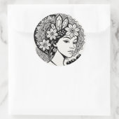 神フェミニン曼荼羅アートフローラクリスタル女神 ラウンドシール (バッグ)