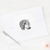 神フェミニン曼荼羅アートフローラクリスタル女神 ラウンドシール (封筒)