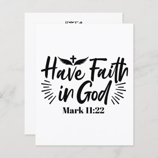 神マルコへの信仰11:22感動的引用文 (正面/裏面)