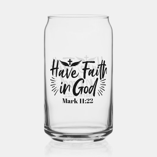 神マルコへの信仰11:22感動的引用文 ガラス缶 (正面)