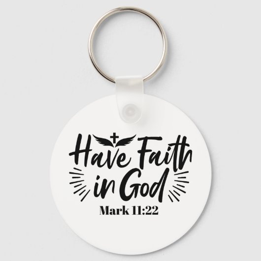 神マルコへの信仰11:22感動的引用文 キーホルダー (正面)