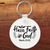 神マルコへの信仰11:22感動的引用文 キーホルダー (正面)