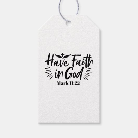 神マルコへの信仰11:22感動的引用文 ギフトタグ (正面)