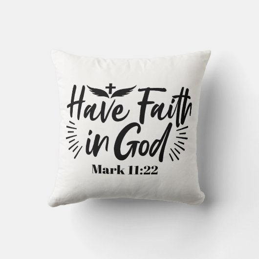 神マルコへの信仰11:22感動的引用文 クッション (裏面)