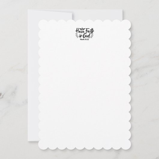 神マルコへの信仰11:22感動的引用文 サンキューカード (裏面)