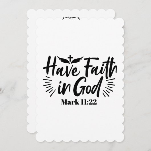 神マルコへの信仰11:22感動的引用文 サンキューカード (正面/裏面)