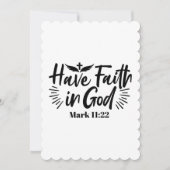 神マルコへの信仰11:22感動的引用文 サンキューカード (正面)