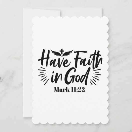 神マルコへの信仰11:22感動的引用文 サンキューカード (正面)