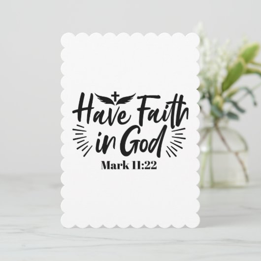 神マルコへの信仰11:22感動的引用文 サンキューカード (スタンド正面)