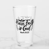 神マルコへの信仰11:22感動的引用文 タンブラーグラス (正面)