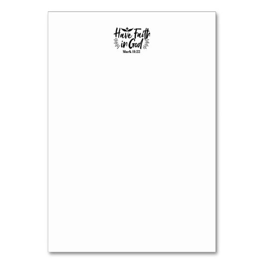 神マルコへの信仰11:22感動的引用文 テーブルナンバー (裏面)