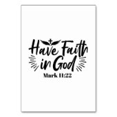 神マルコへの信仰11:22感動的引用文 テーブルナンバー (正面)