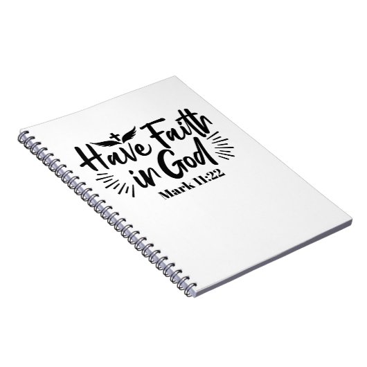 神マルコへの信仰11:22感動的引用文 ノートブック (右側)
