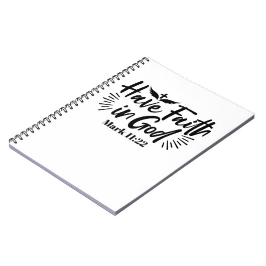 神マルコへの信仰11:22感動的引用文 ノートブック (左側)