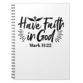 神マルコへの信仰11:22感動的引用文 ノートブック (正面)