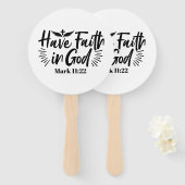 神マルコへの信仰11:22感動的引用文 ハンドファン (正面&裏面)