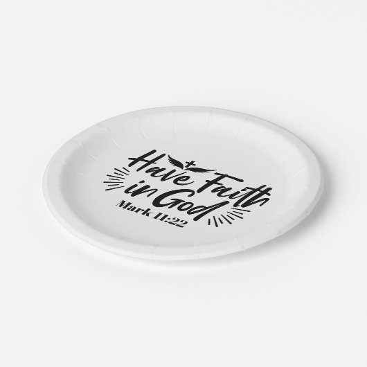 神マルコへの信仰11:22感動的引用文 ペーパープレート (アングル)