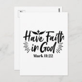 神マルコへの信仰11:22感動的引用文 ポストカード (正面/裏面)