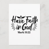 神マルコへの信仰11:22感動的引用文 ポストカード (正面)