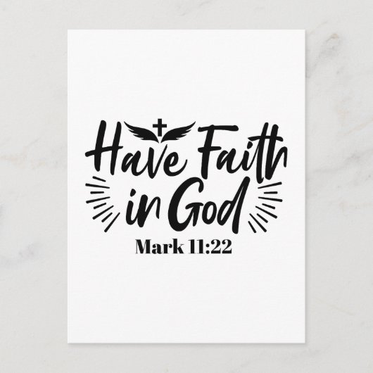 神マルコへの信仰11:22感動的引用文 ポストカード (正面)