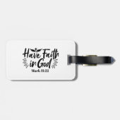 神マルコへの信仰11:22感動的引用文 ラゲッジタグ (裏面横)
