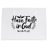 神マルコへの信仰11:22感動的引用文 ラージペーパーバッグ (正面)