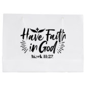 神マルコへの信仰11:22感動的引用文 ラージペーパーバッグ (裏面)