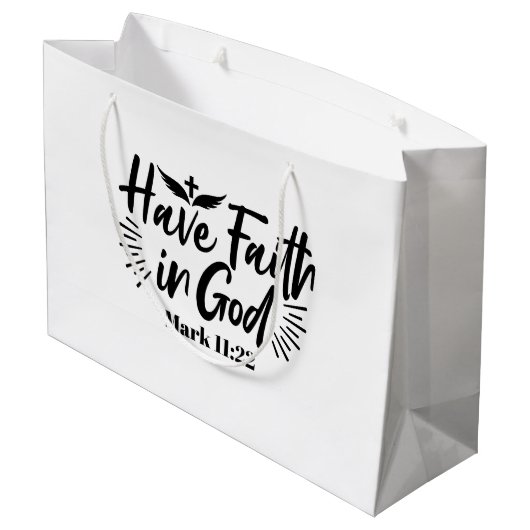 神マルコへの信仰11:22感動的引用文 ラージペーパーバッグ (裏面アングル)