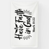 神マルコへの信仰11:22感動的引用文 横断幕 (縦)