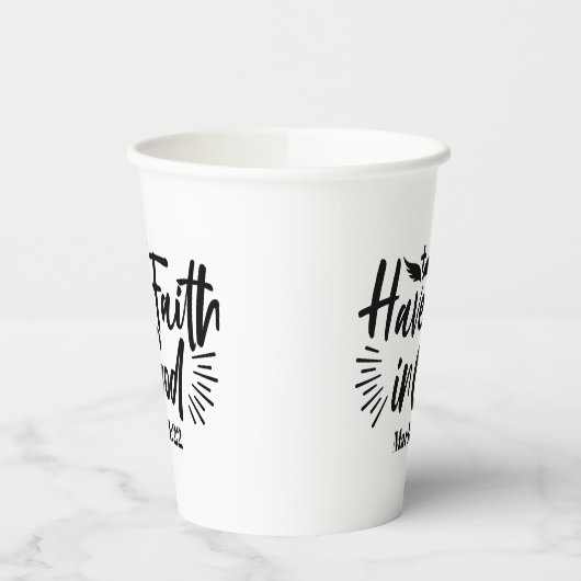 神マルコへの信仰11:22感動的引用文 紙コップ (左)